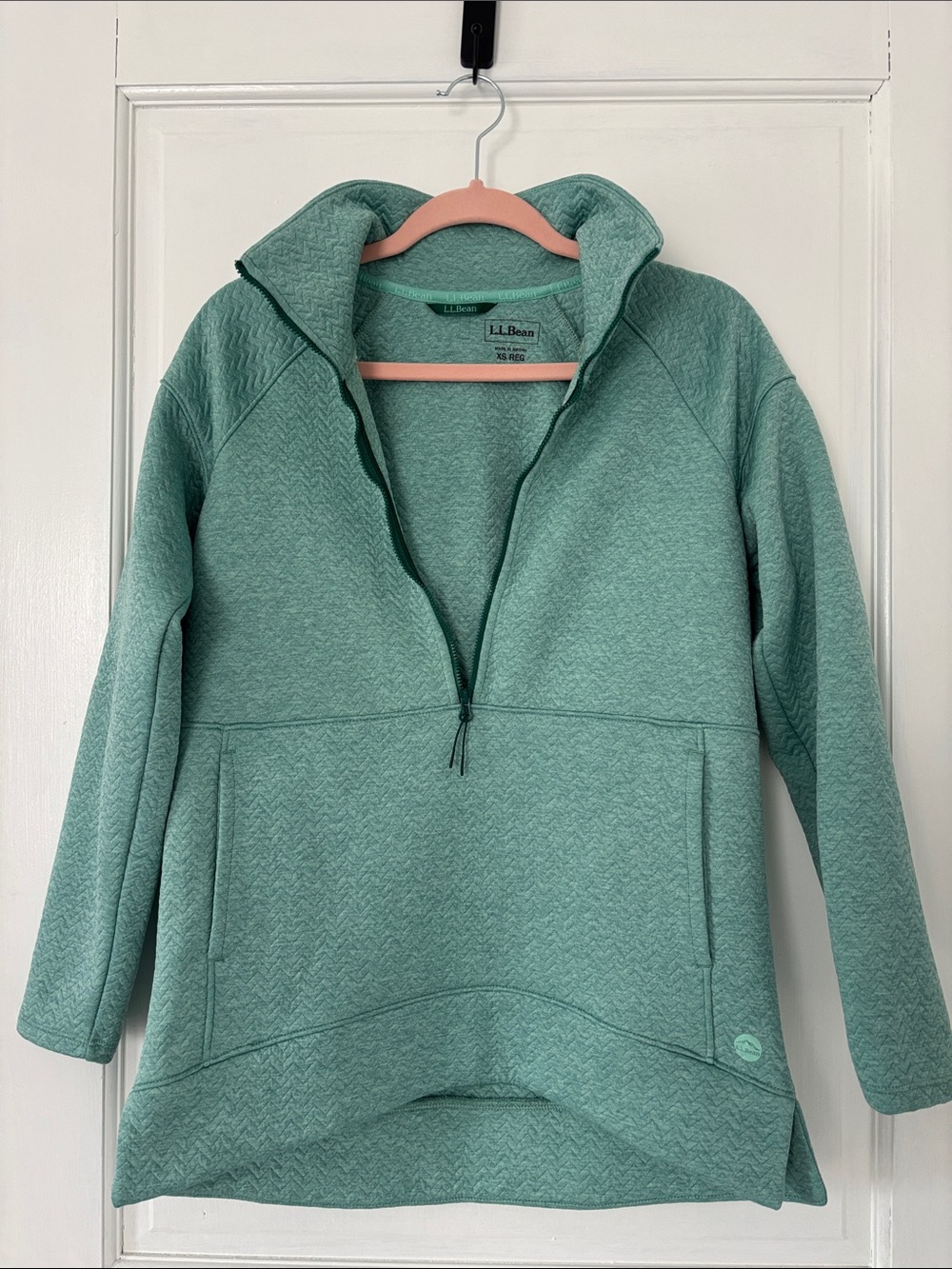 L.L. Bean Seafoam Green Half-Zip Pullover